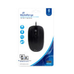 MediaRange Optical Mouse Corded 3-Button (Black, Wired) (MROS211) - Image 2