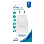 MediaRange 25W fast charger with USB-A and USB-C output, white (MRMA112) - Image 2