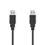 Nedis USB 2.0 USB-A Male to USB-A Male 1m Black (CCGL60000BK10) (NEDCCGL60000BK10) - Image 2