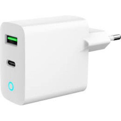 Gembird Fast 2-port USB Charger 20w Led White (TA-UC-PDQC20L-W-01) (GEMTA-UC-PDQC20L-W-01)