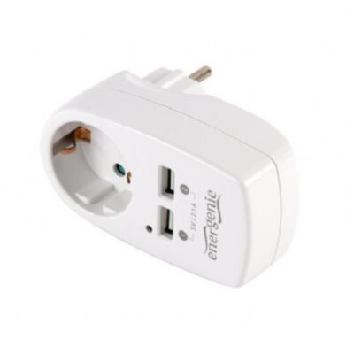 Gembird Power Adapter + 2x USB 2.1a White (EG-ACU2-02) (GEMEG-ACU2-02)