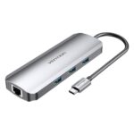 VENTION Type-C to HDMI/USB 3.0*3/RJ45/SD/TF/TRRS 3.5mm/PD 100W Docking Station 0.15M Gray Aluminum Alloy Type (TOLHB) (VENTOLHB) - Image 2