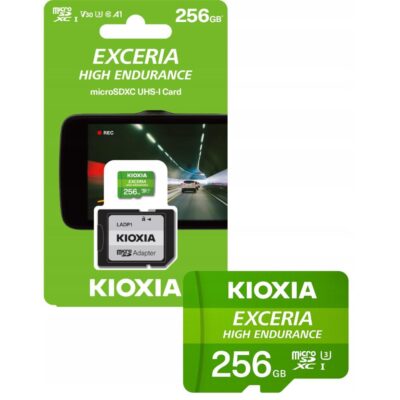 Kioxia Exceria High Endurance microSDXC 256GB Class 10 U3 V30 A1 UHS-I με αντάπτορα (LMHE1G256GG2) (KIOLMHE1G256GG2)